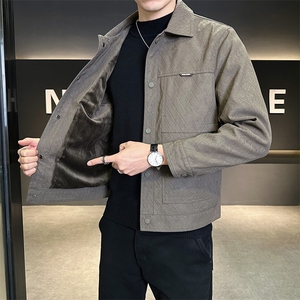 加绒皮衣外套男秋冬季2025新款加厚款机车皮夹克 A313-K9931-P155图片