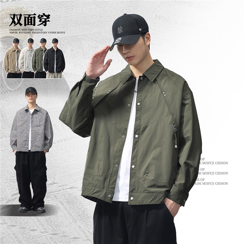 2025款时尚有型双面穿翻领休闲夹克F0951-P105控199图片