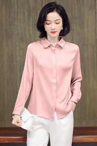 重磅真丝衬衫女2025春季新款高端百搭气质纯色桑蚕丝衬衣图片