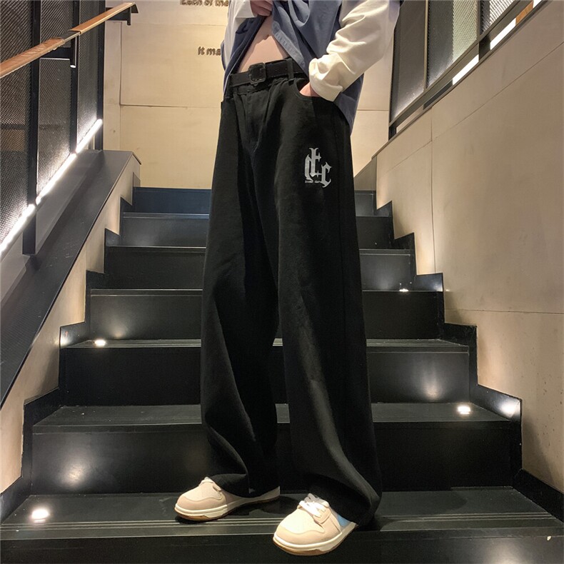 k1013-p50-控68 M-5XL 美式高阶黄泥拉链宽松大码牛仔裤cityboy图片