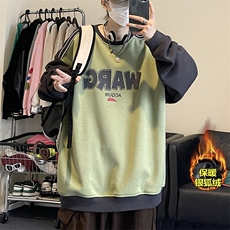 特批P45无差价冬新华棉青少年银狐绒加绒加厚圆领卫衣男W470J加绒，男装卫衣，电商A001