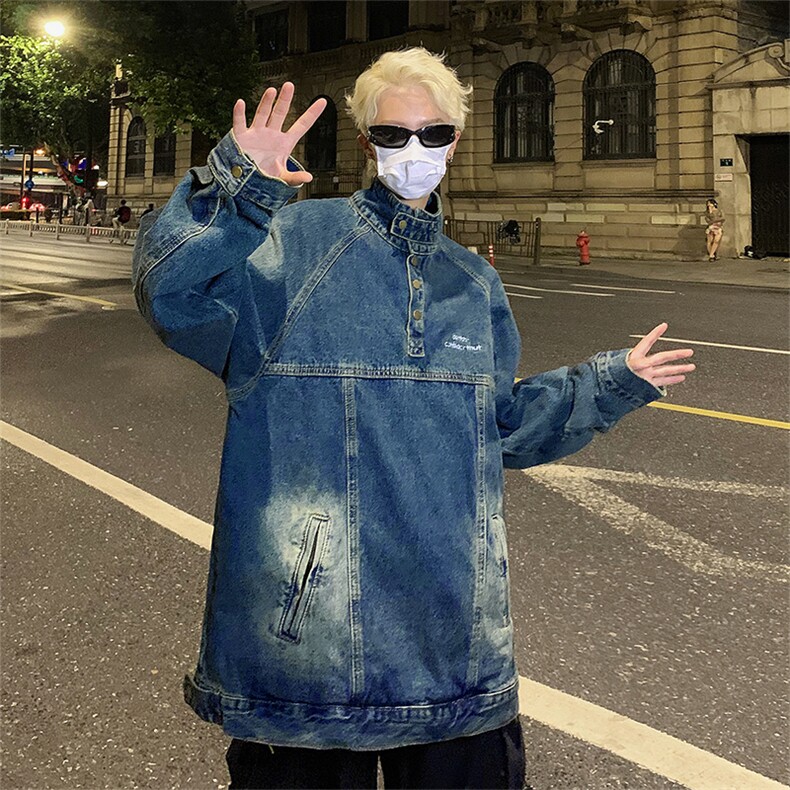A862-P65春秋高街宽松水洗夹克男设计感小众休闲上衣牛仔外套,男装夹克,星座512-6