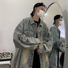 美式复古水洗牛仔夹克男2024春季潮牌宽松百搭休闲外套W8084-P63，男装夹克，星座512-4