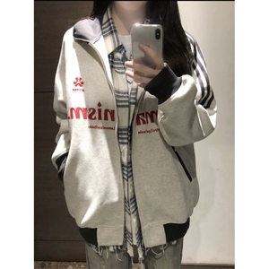 5304-P55原版做工 纯棉华棉复合休闲宽松拉链卫衣外套薄款图片
