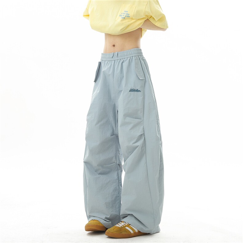 多巴胺街舞弯刀褶皱工装裤男夏美式防水速干伞兵裤hiphop运动裤子，男装休闲裤，电商A165