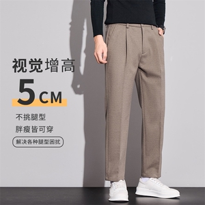 新款休闲裤男士2025年秋季直筒裤潮牌毛呢小西裤K656-P50图片