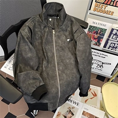 秋季新品男式长袖拉链衫时尚个性街头风帅气百搭上衣外套W311/P80，男装皮衣，星座506B