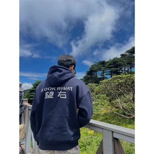 望左望右连帽卫衣薄款加绒外套D328-WY55119-P50加绒P60图片