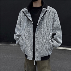 黑墙秋季工装夹克潮牌银丝斜纹雪尼尔翻领休闲外套A436-6109-P75，男装夹克，电商A436