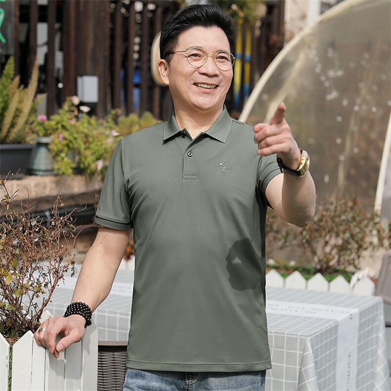 夏季翻领polo衫男短袖休闲宽松商务纯色半袖休闲百搭短袖t恤男士,男装T恤,电商B212（原钱塘6029）
