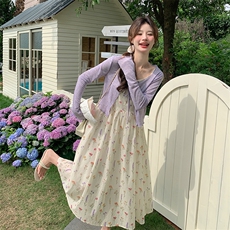 今年流行漂亮裙碎花吊带裙2025新款女开春穿搭夏日多巴胺，女装连衣裙，浙宝176（原073）