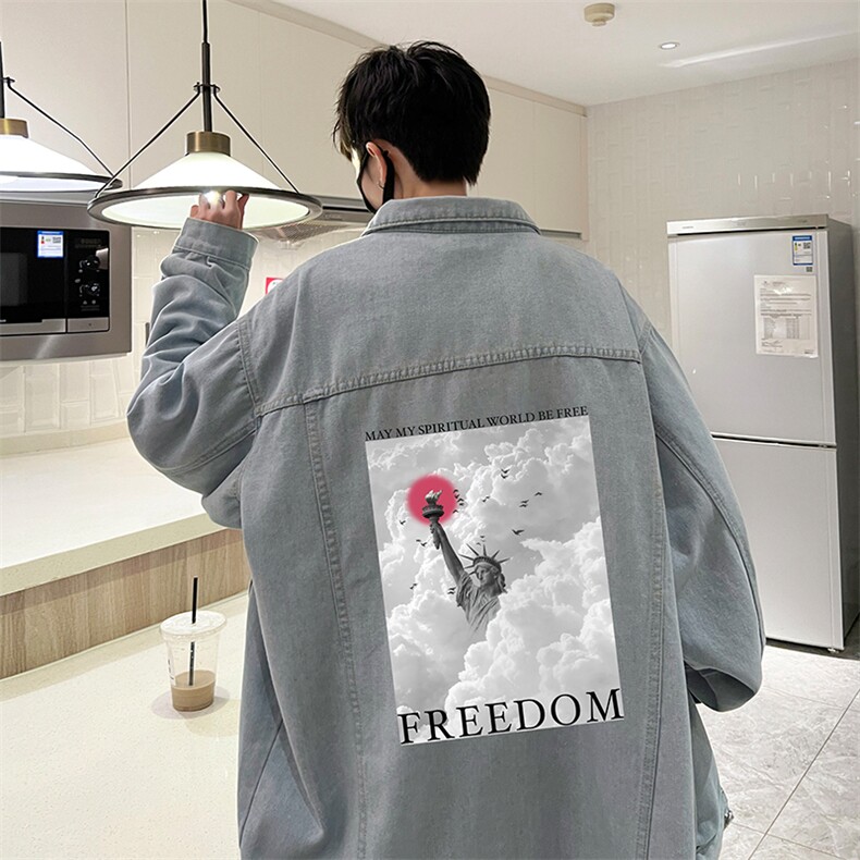 牛仔夹克男大码牛仔外套男茄克 NJ77326-P60加绒款-P75图片