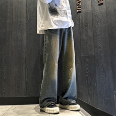 美式vibe高街裤子男春季潮牌牛仔裤休闲长裤N0727-P43，男装牛仔裤，星座308B-2