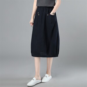 2021夏季新款时尚休闲舒适遮肉显瘦松紧腰半身裙,女装半身裙,简韵佳