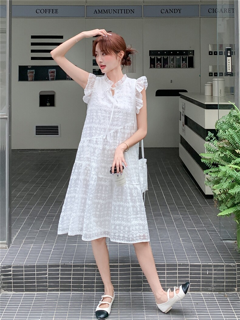 现货新款重工艺蕾丝女甜美减龄韩版送包包连衣裙A2602-P165-K258,女装连衣裙,美静678