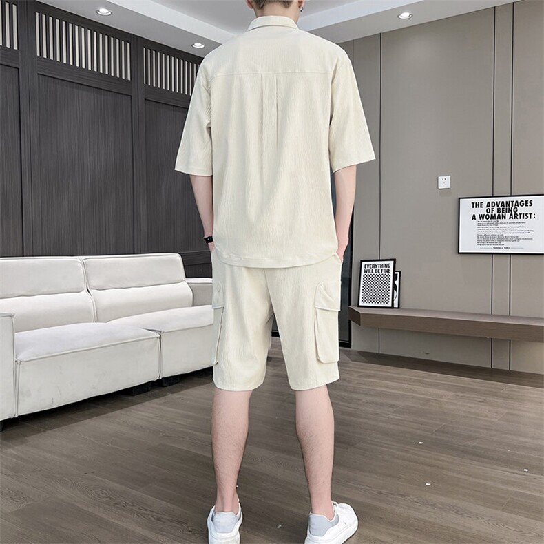 DT253-P752025夏季冰丝薄款短袖衬衫短裤两件套,男装牛仔裤,星座507A（原星座306B-2）