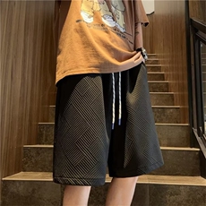 肌理感休闲短裤男夏季美式潮牌运动裤宽松抽绳五分中裤K4250-P28，男装休闲裤，星座412-3