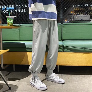 冰丝休闲裤男宽松夏季薄款速干空调九分裤子2023-特批20图片