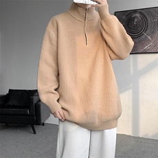 8XL-M特大码毛衫美式宽松时髦拉链立领开衫针织毛衣男MY1209P65，男装针织衫/毛衣，电商D206-1