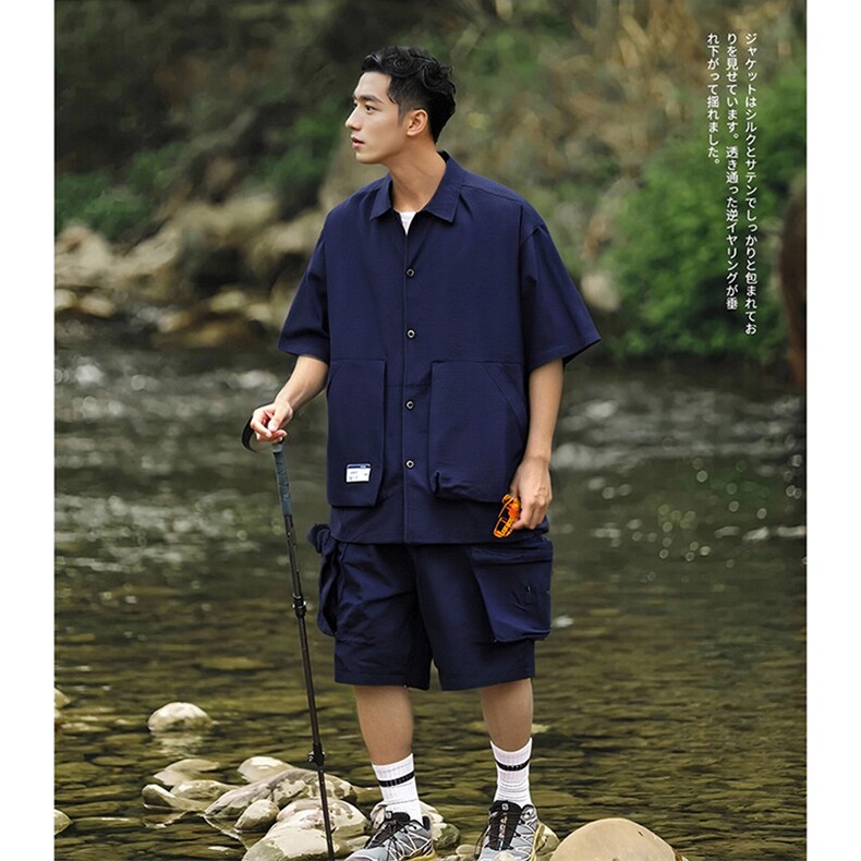户外机能风套装短衬衫-2304Y-P75短裤-2304K-P751套2304-P150,男装衬衫,星座112A