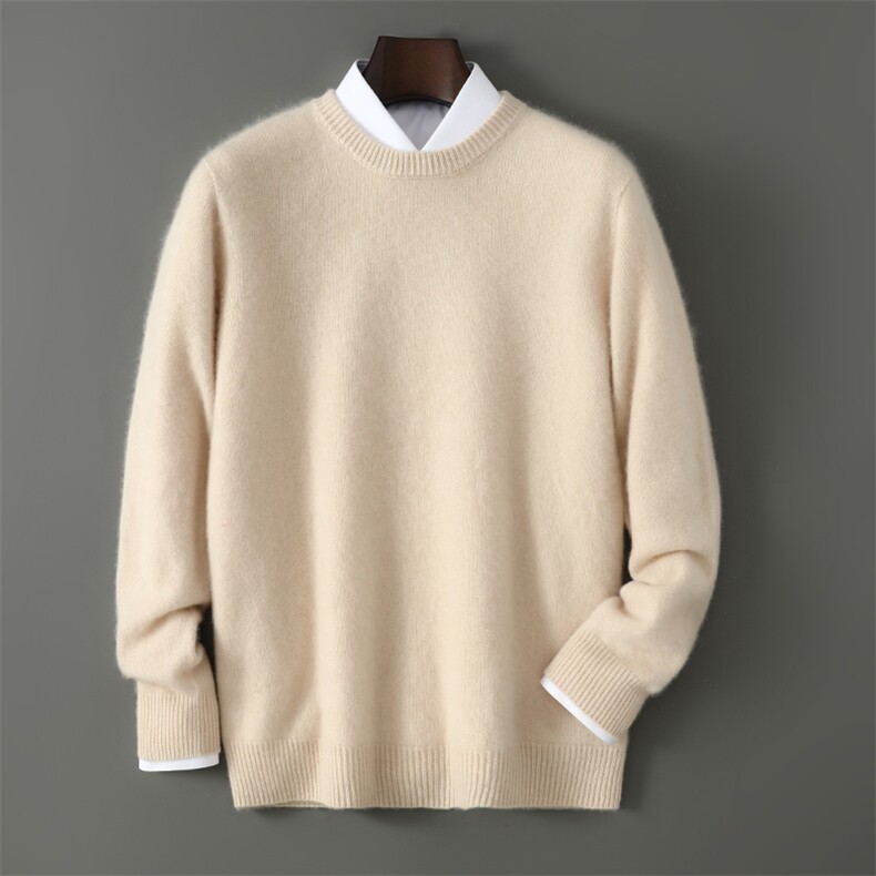 2025简约时尚一线圆领羊毛衫，男装羊毛衫，千国羊绒