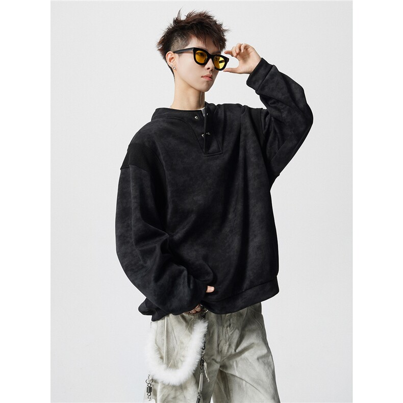 WY10175特P42现货春季新款螺纹拼接高质量连帽大码卫衣上衣男,男装卫衣,电商A059