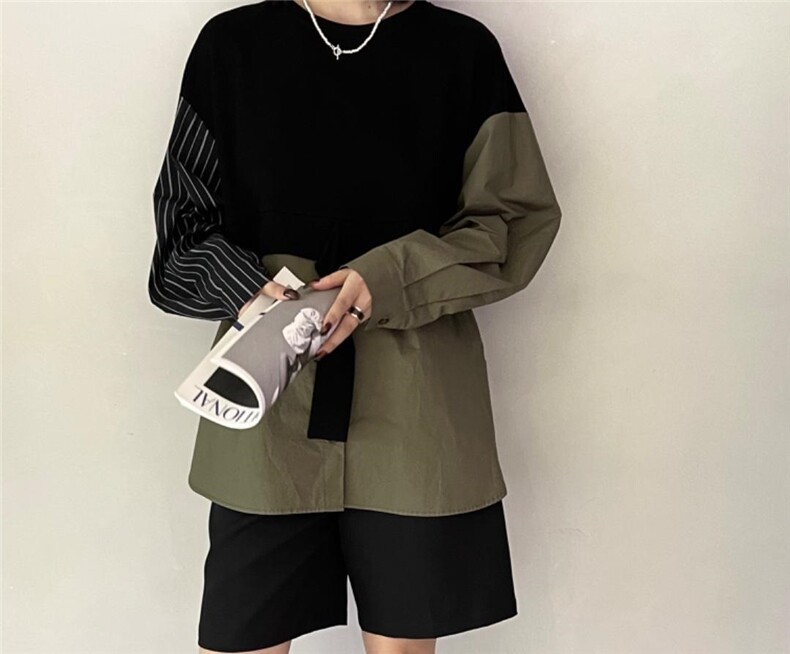 雷洛奇丽—秋装拼接衬衫，女装衬衫，雷洛奇丽