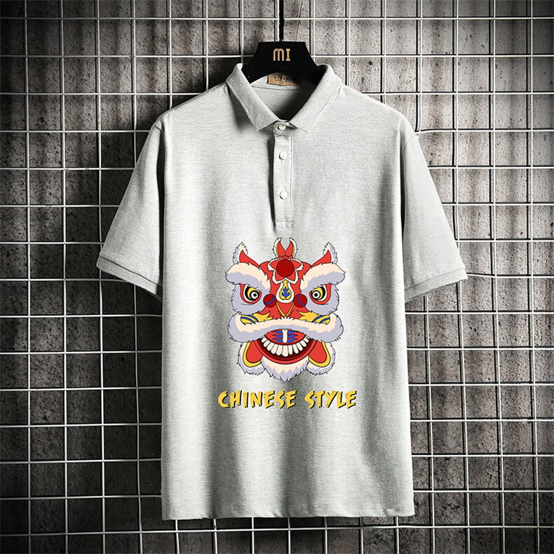 PL57185-P35翻领短袖polo衫男大码胖子半袖t恤男有领保罗衫网格,男装Polo衫,电商A040A