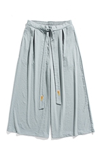 白底平铺夏季风汉服绣花长裤古风冰丝阔腿裙裤男女K332/P85，男装民族服装，钱塘713