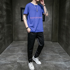 短袖020夏季新款韩版潮流ins潮牌运动套装A438-TZ08-P30，男装套装，电商A438