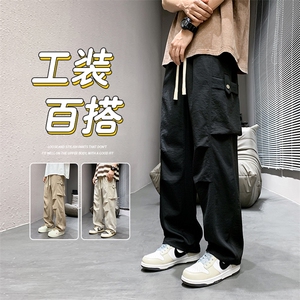 直播数据款 春季新款大口袋伞兵裤宽松直筒休闲裤工装裤 K515-P42图片