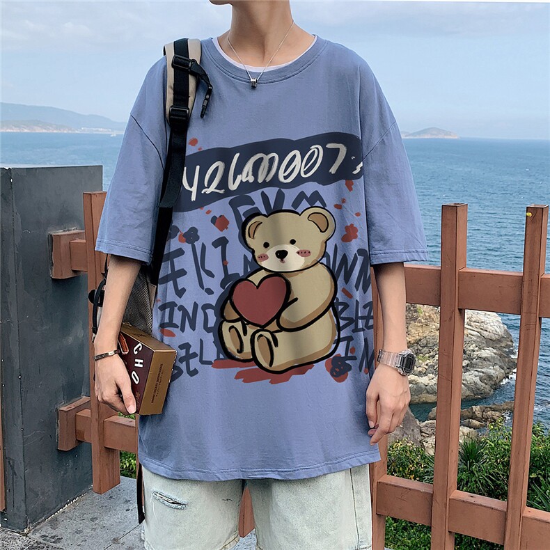 1图案已注册港风休闲情侣潮大码风短袖T恤男DT761F30控45,男装T恤,星座226-2