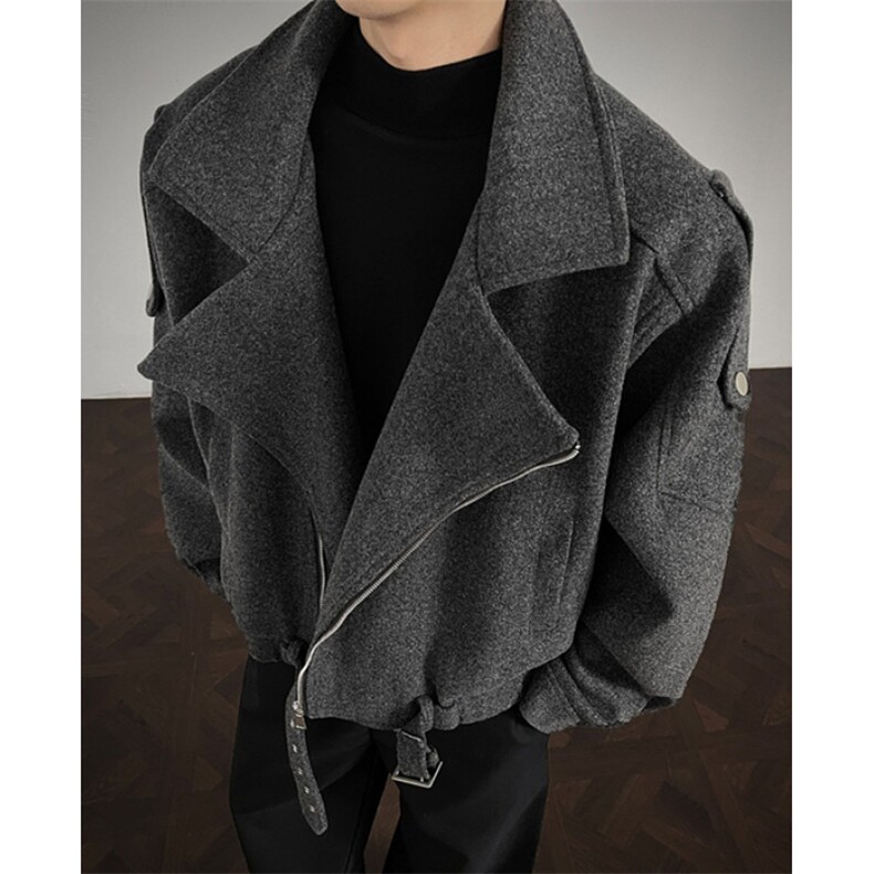 秋冬短款毛呢cleanfit外套宽松夹克男生帅气呢子上衣J96037，男装夹克，星座1116A（原606A-3）