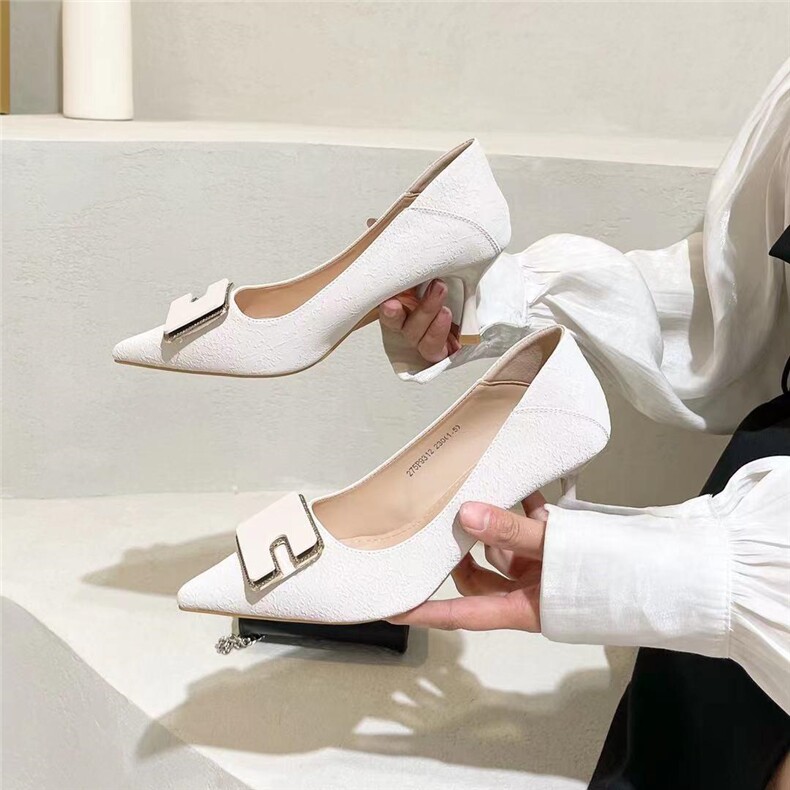 2022春款细跟尖头单鞋，其它，彩红鞋馆