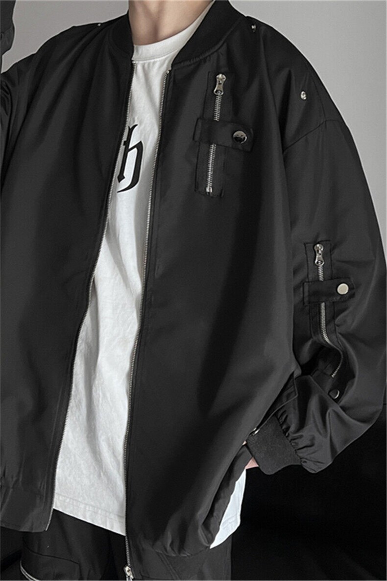 三防面料金属拉链装饰潮牌夹克棒球服X1213-DY149-P80,男装夹克,星座1213