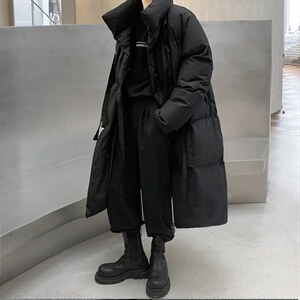 基地-MY994-P168冬季新款飘带中长款棉衣男同款棉服暗黑风 控228图片