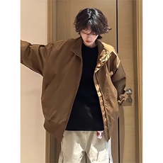 现货26春装美拉德立领飞行夹克纯色复古廓形高街棒球服外套，男装夹克，电商A486