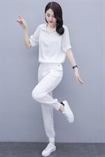 冰丝运动套装女2025年夏季新款时尚洋气减龄小个子薄款休闲两件套，女装套装/套裙，仟媚宠