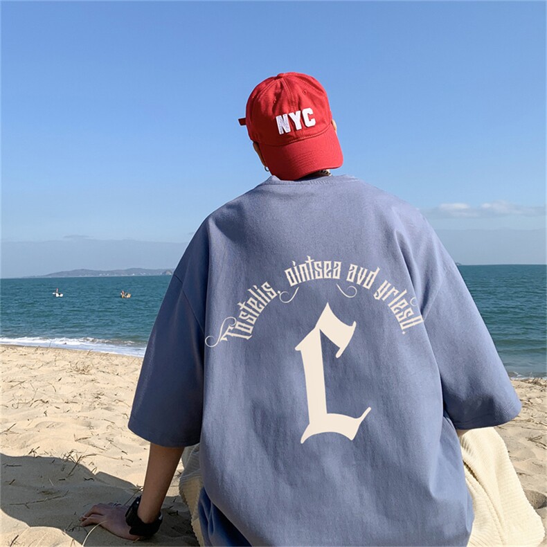 ！23夏季新款宽松大码港风c短袖纯棉T恤T1981-P25,男装T恤,星座508（原C305）