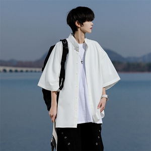 8XL-M中山领新中式短袖衬衫大码痞帅休闲半袖垂感衬衣DC5002/P50图片