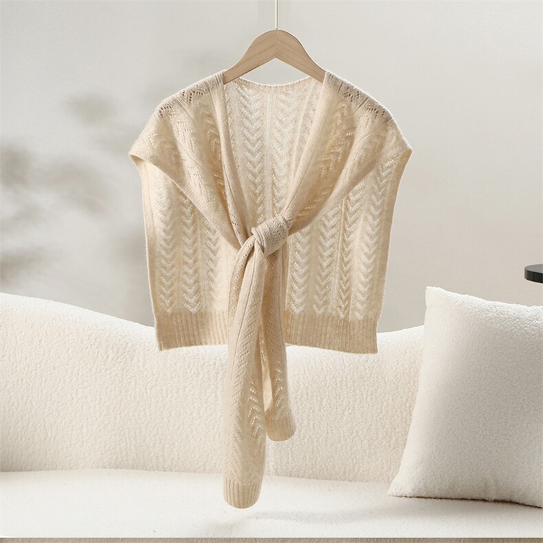 2025年秋季新款百搭女士七针单纱树杈披肩，披肩，名驰羊绒