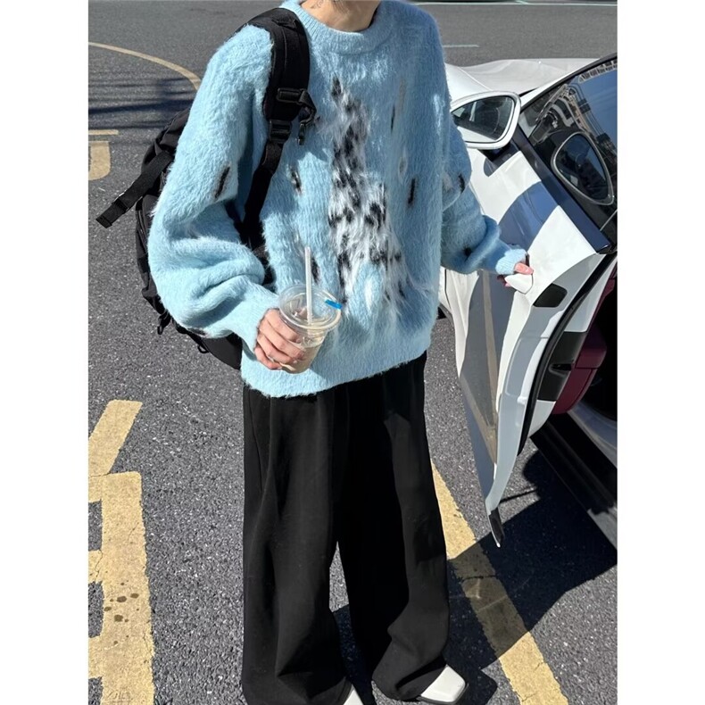 美式圆领毛衣男慵懒风休闲针织衫X035P75,男装针织衫/毛衣,星座1116-2