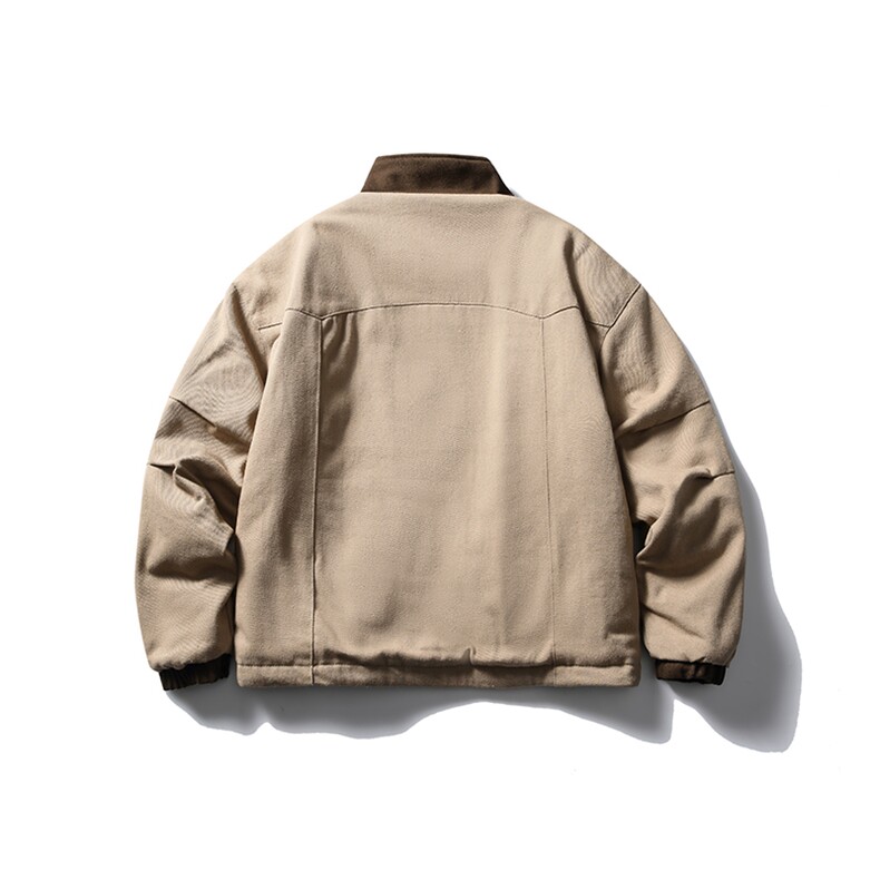 南夏乔装2025冬季新款日系撞色翻领刺绣棉衣潮流休闲宽松棉服外套,男装棉衣,电商S006（B521）