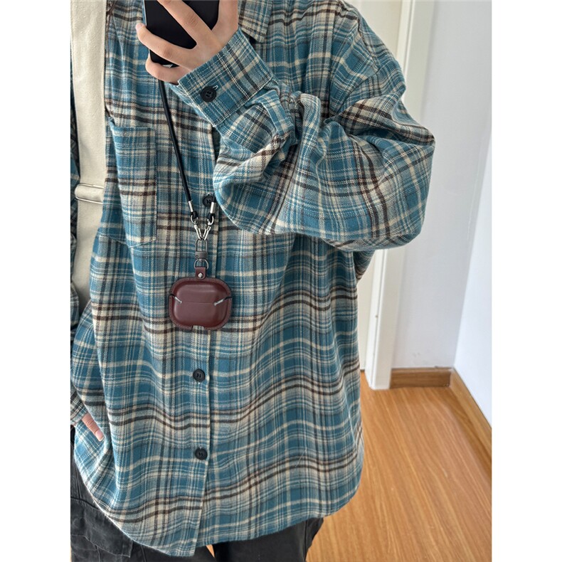 棉磨毛格子长袖休闲纯棉抖音高品质衬衫男CS024-P45,男装衬衫,星座301C-5