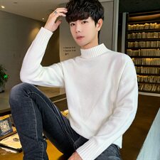 Tim-MY712半高领毛衣男厚款秋冬季2021年新款打底衫潮流秋装，男装针织衫/毛衣，电商D310（原电商305）