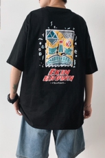 图案已注册港风日系休闲情侣潮大码风短袖T恤男787F25控49，男装T恤，星座227-7