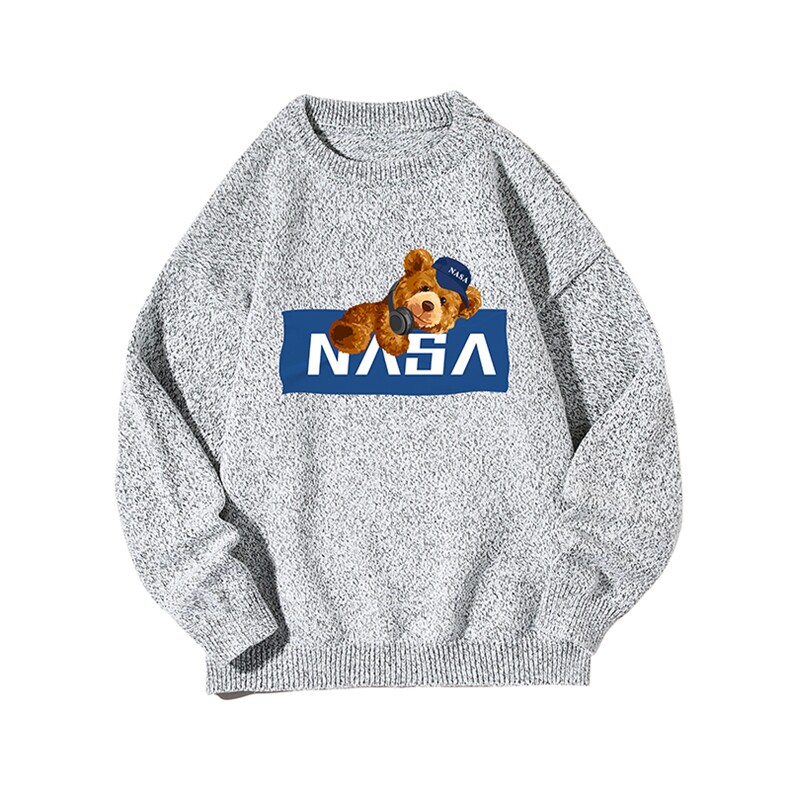 NASA加厚加绒毛衣男大码毛线衣男针织衫M19247-P45加绒款-P65网格,男装针织衫/毛衣,电商A040A