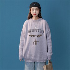 中性风2023秋冬新款男女同款加厚圆领毛衣潮流百搭针织衫M806P45，男装针织衫/毛衣，电商B220