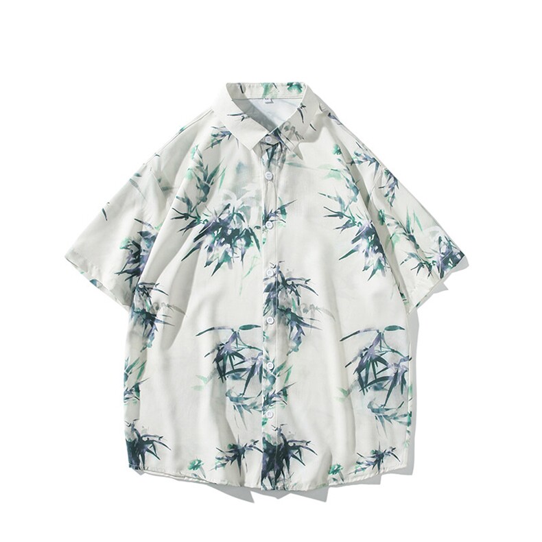 精品花衬衫大码男短袖夏季痞帅休闲上衣服外套翻领衬衣A012/P35,男装衬衫,电商A012