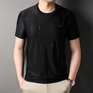 夏季新款圆领短袖中老年商务休闲宽松T恤上衣时尚百搭HP2306-P63图片